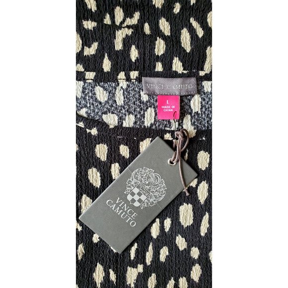 Vince Camuto NWT Top Blouse Short Puff/Bubble Sleeve Animal Print Sz L - Picture 6 of 7